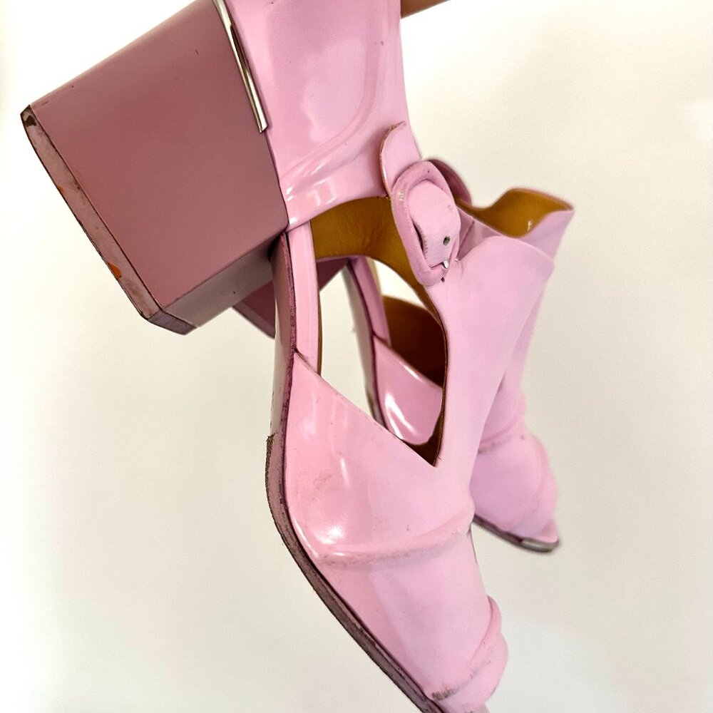 Balenciaga Pink Shoes, Cutout Patent Leather, Block Heel. Size 39 (8.5 US) - Picture 14 of 16